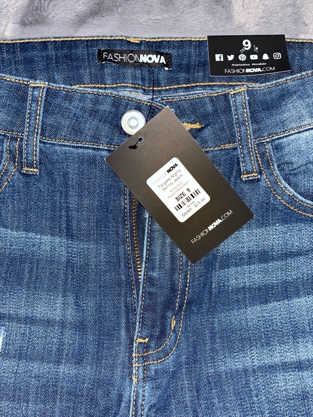 Fashion Nova Blue Denim Skinny Jeans